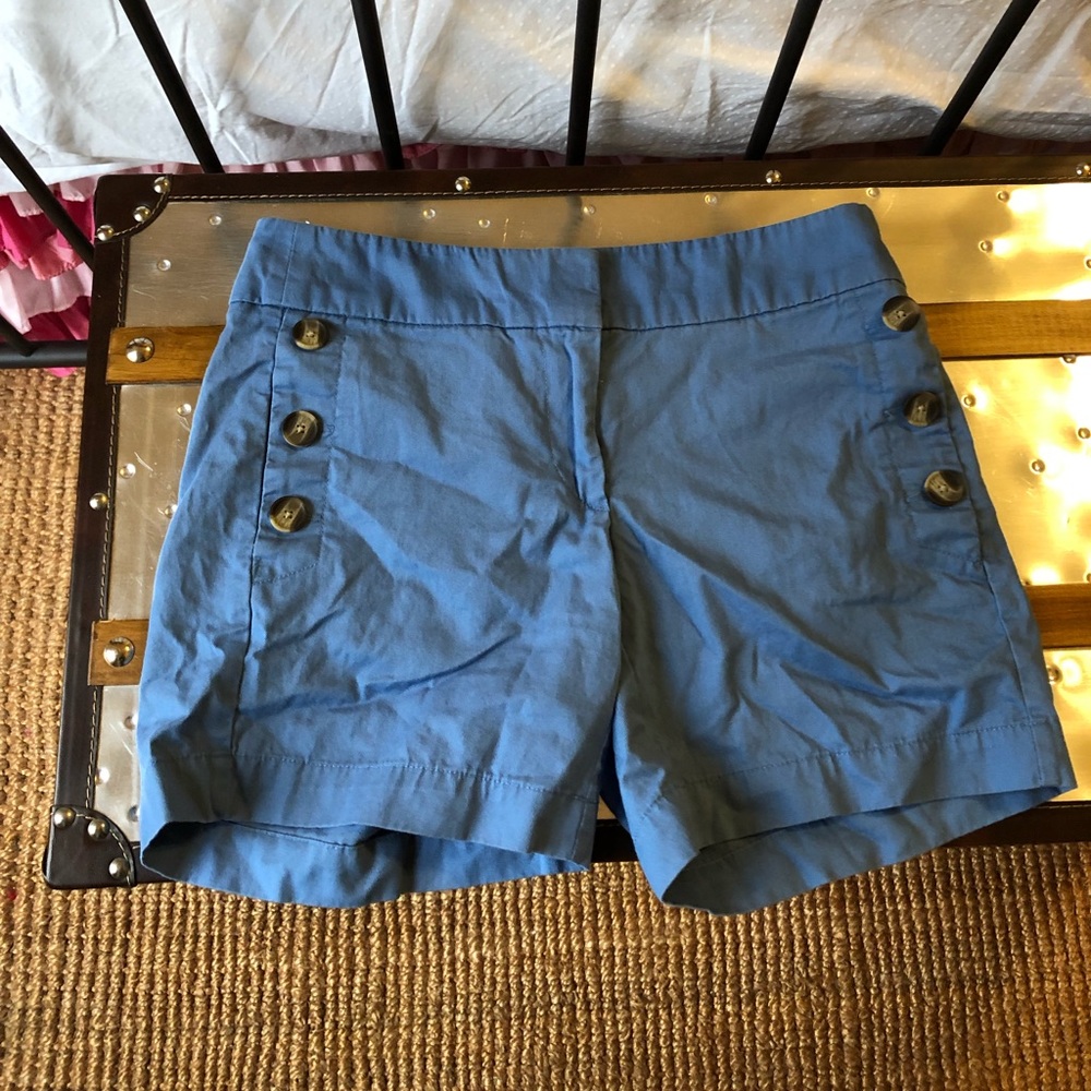 Loft blue button shorts